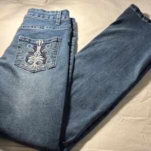 SHEIN Denim Boot Cut Jeans with Intricate Stitching